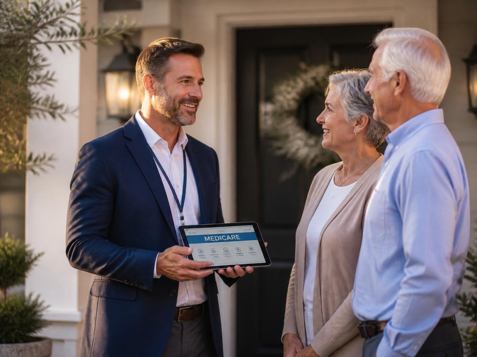 F&S Legacy Partners field agent meeting with a senior couple at their home
